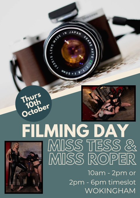 🎬 FILMING DAY 🎬  Thurs 10th October  With @missroperxx   &pound;150 per 4hr timeslot > 10 - 2 or 2 - 6pm  Pain<a class="tags" href="/tag/missroperxx">@missroperxx</a>