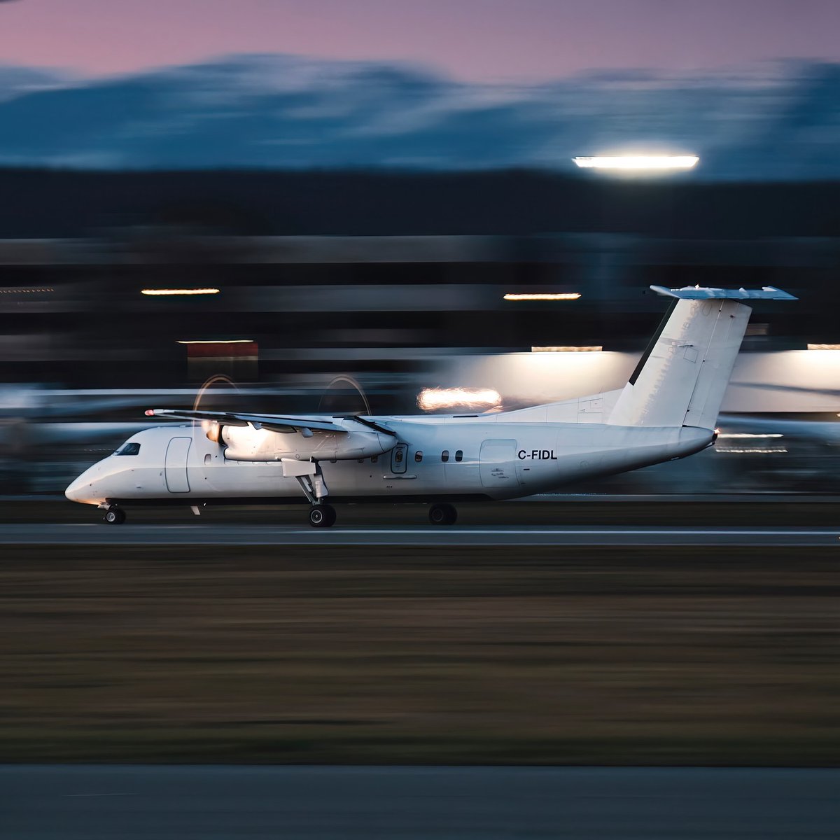 Here's a throwback to one of our Dash 8-300 aircraft before it received its branding, departing Vancouver for Kelowna at twilight.⁠
⁠
Big thanks to @j27__photography for capturing this moment! If you’re flying with us, be sure to tag us in your photos or use #FlyCMA. ⁠