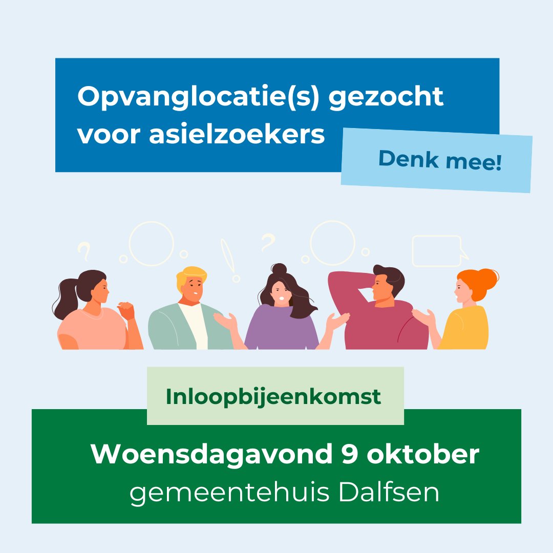 🗣️ 𝗛𝗲𝗯 𝗷𝗶𝗷 𝗲𝗲𝗻 𝗶𝗱𝗲𝗲 𝘃𝗼𝗼𝗿 𝗲𝗲𝗻 𝗼𝗽𝘃𝗮𝗻𝗴𝗹𝗼𝗰𝗮𝘁𝗶𝗲 𝘃𝗼𝗼𝗿 𝗮𝘀𝗶𝗲𝗹𝘇𝗼𝗲𝗸𝗲𝗿𝘀? 🏠
Kom naar onze inloopavond op woensdag 9 oktober tussen 19:30 en 21:30 uur in het gemeentehuis. Of vul de enquête in. Meer info &amp; aanmelden: dalfsen.nl/structurele-op….