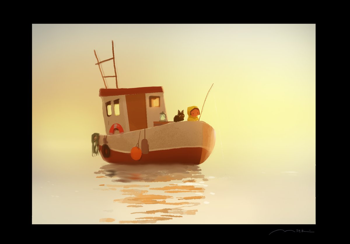 moody boat scene