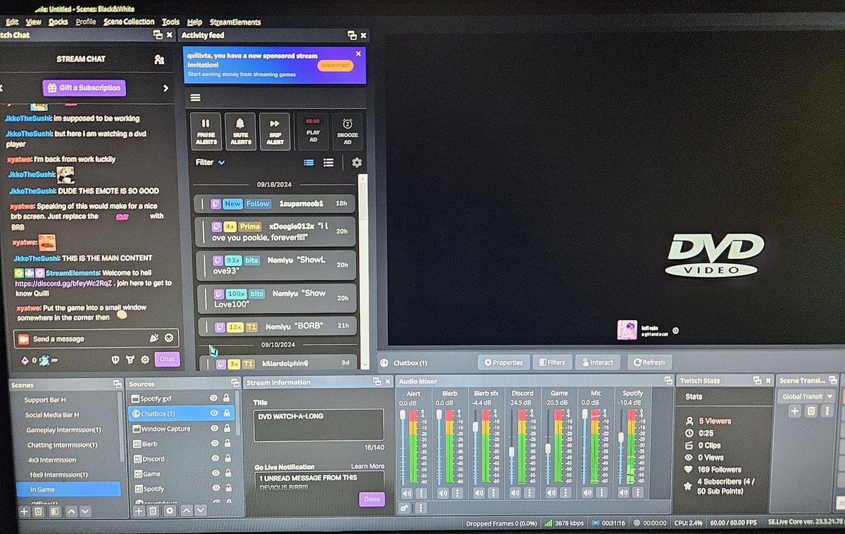 QuillVA's tweet image. Well I had a stream planned

But chat has spoken and now we are doing a DVD logo watchalong

#vtuber #DVDtuber #realcontent #twitch