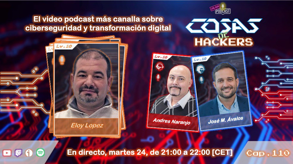 CosasDeHackers's tweet image. 🚨 ¡Canallas! 🚨

Tendremos en directo por @TwitchES en el #podcast a @elswork hablando de #domainhacks

🗓️ Martes, 24
⏰ 21:00 a 22:00 🇪🇸  
🎮 twitch.tv/cosasdehackers
📺 youtube.com/@cosasdehacker

¿Nos vemos?

#cosasdehackers @avalos_morer @TheXXLMAN @pydotcom @mypublicinbox