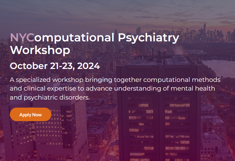 Center for Computational Psychiatry (@sinaiccp) on Twitter photo 🚨Exciting opportunity for trainees 🚨
Join us at <a href="/IcahnMountSinai/">Icahn School of Medicine at Mount Sinai</a> for the New York Computational Psychiatry Workshop, a 3-day course (Oct 21-23) for learning computational psychiatry methods 🚀🧠💻
Apply by Sept 23: form.jotform.com/242484145124149
More info: …or-computational-psychiatry.github.io/course_nycpw/ 🚨Exciting opportunity for trainees 🚨
Join us at <a href="/IcahnMountSinai/">Icahn School of Medicine at Mount Sinai</a> for the New York Computational Psychiatry Workshop, a 3-day course (Oct 21-23) for learning computational psychiatry methods 🚀🧠💻
Apply by Sept 23: form.jotform.com/242484145124149
More info: …or-computational-psychiatry.github.io/course_nycpw/