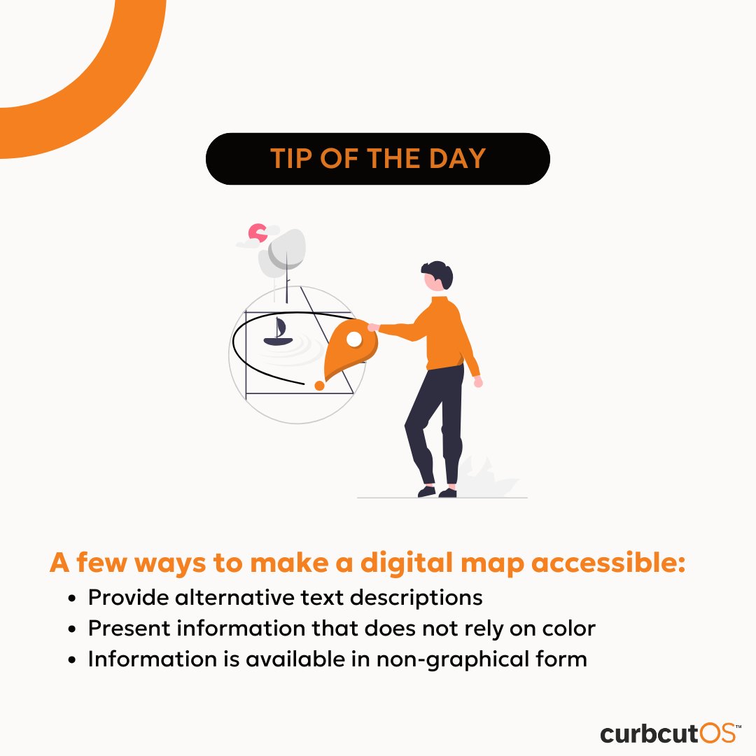 curbcutos's tweet photo. It’s your digital accessibility tip of the day! For maps and charts, provide alternative ways to access information, including alternative text or not relying on color to show details. #AccessibilityForAll #AccessibleMaps #AccessibilityMatters https://t.co/loucjhlOWw