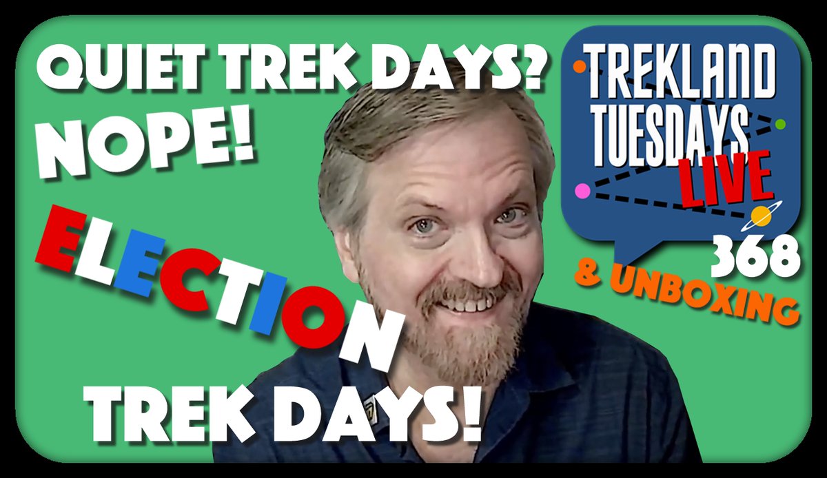 🚨NEW VIDEO! "Quiet Trek Days? Nope, Election Trek Days!" #TreklandTuesdays #368 is on my YouTube channel — some election-season toplines with a Trek flavor. bit.ly/4erjmYs 

 #startrek #drtrek #trekland #trekthevote #GeeksAndNerdsForHarrisWalz #WomenofStarTrekforKamala