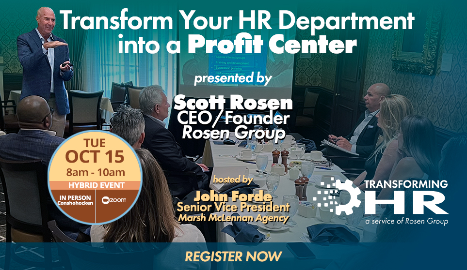 RosenGroupHR's tweet photo. NEW HYBRID EVENT: Transform Your HR Department into a Profit Center • Join us in-person or Zoom to learn about our groundbreaking approach to turn your HR department into a contributor to your bottom line IN-PERSON: https://t.co/hIDFCIwq0e ; ZOOM: https://t.co/Do4yEVR16m https://t.co/wHp3h6wleR