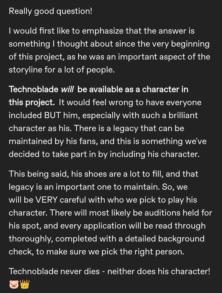 This ask was from Tumblr, but we feel that it's important to post here as well for complete clarification.