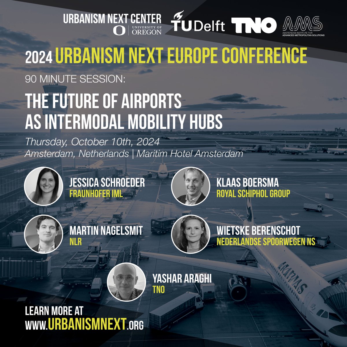 We're looking at The #Future of #Airports as #Intermodal #Mobility Hubs! This October, we're looking at the trajectory of #cities and airports in the age of #emergingtechnologies and a growing #demand for air travel. 
Join us: urbanismnext.org/events/2024-ur…