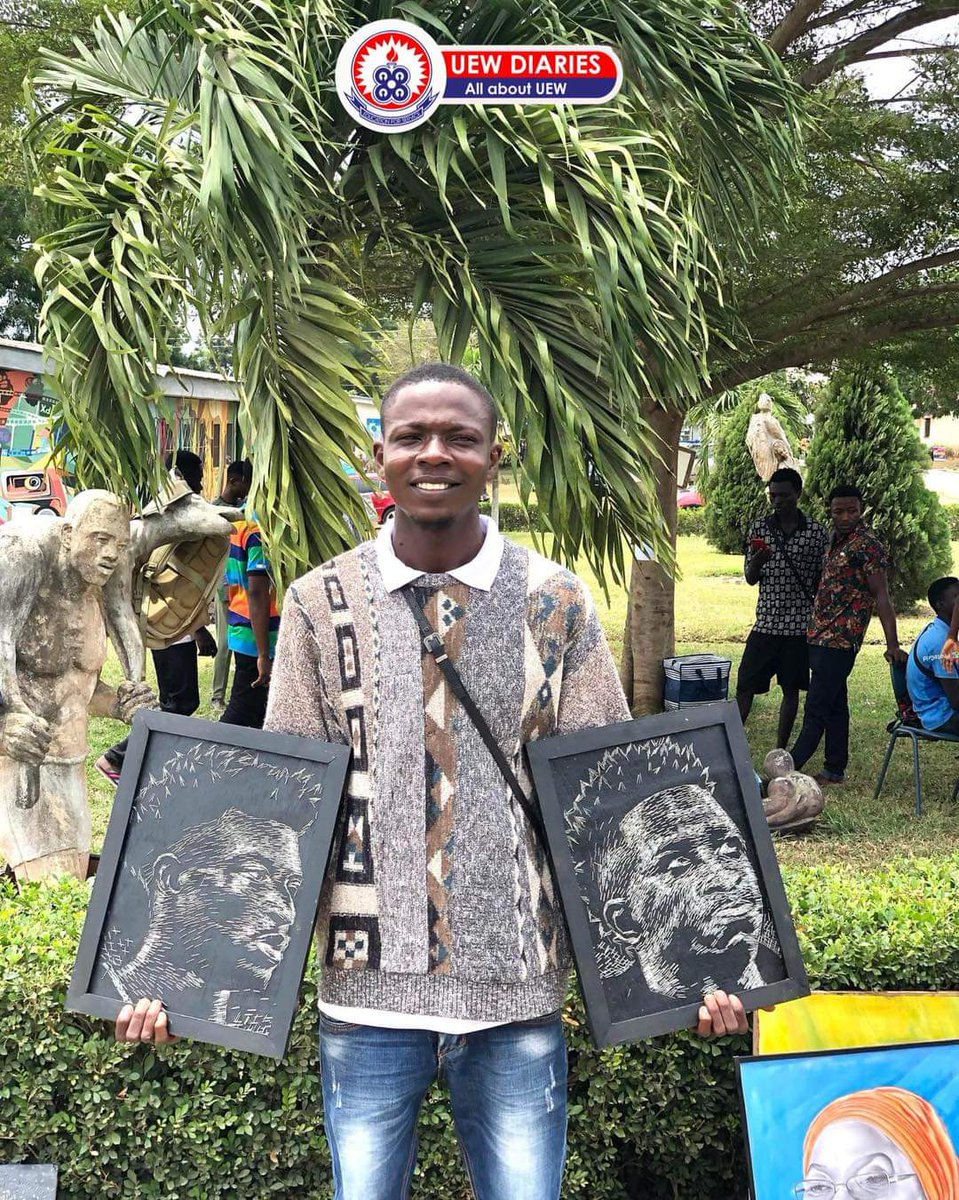 A colleague student from the University of Education, Winneba uses staple pins 🧷 to make a wonderful art of football stars <a href="/KudusMohammedGH/">Mo Kuku</a> of West Ham United and <a href="/vinijr/">Vini Jr.</a> of Real Madrid C.F.