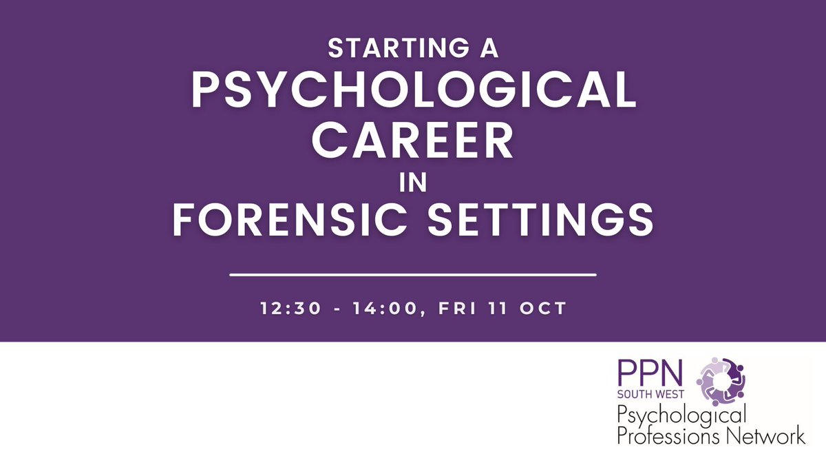 If you're considering a psychological career as a forensic settings (including forensic psychology), come along to our event to learn about the psychological professions that work in forensic services, what they do, and the training they need to get there
eventbrite.co.uk/e/starting-a-p…