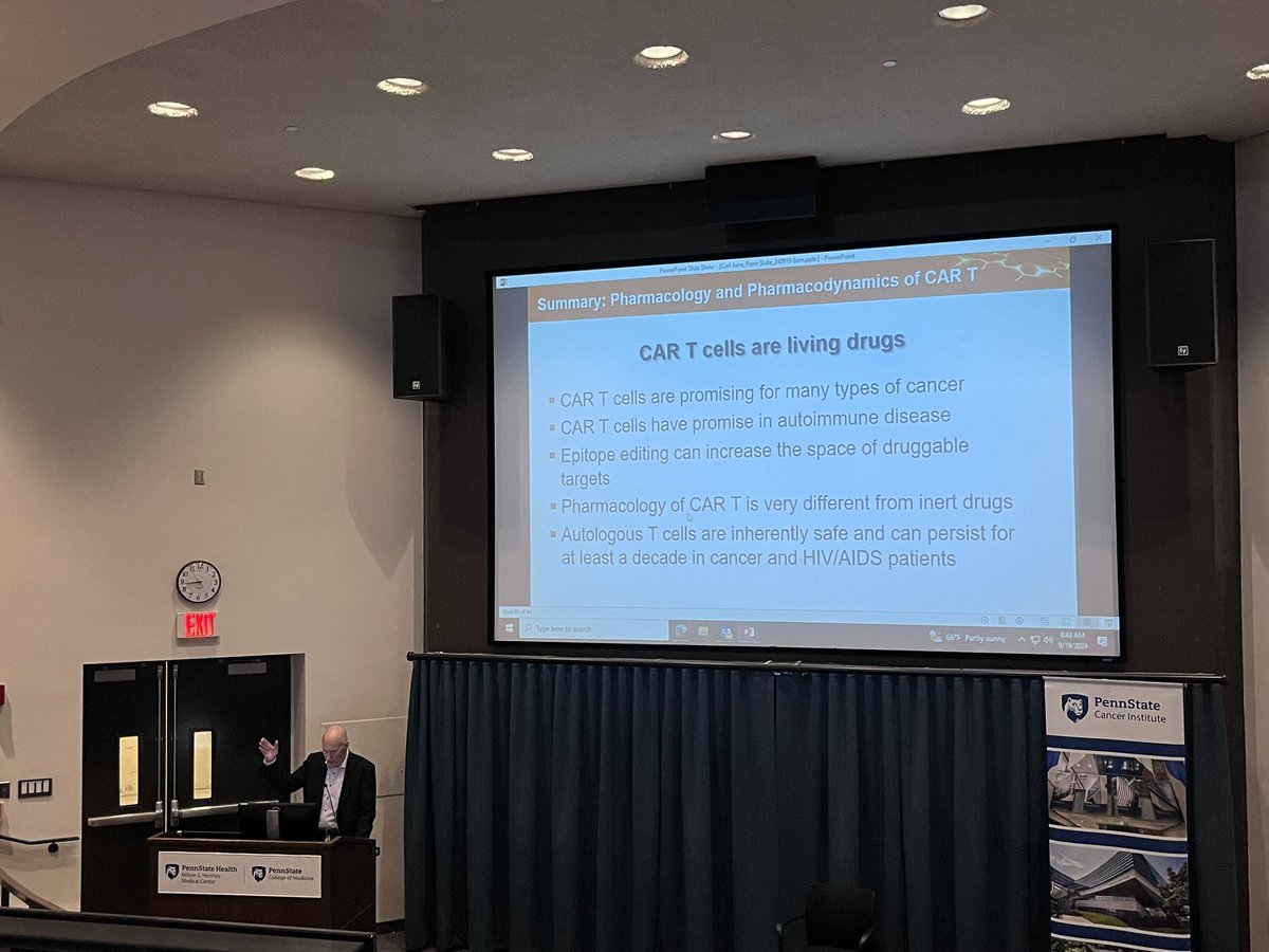 Penn State Palliative Care (@pennstpalcare) on Twitter photo Learning about the amazing trails being blazed in CART therapy from Dr. Carl June <a href="/PennStHershey/">Penn State Health</a> for the 2024 Penny Rybka Memorial lecture Learning about the amazing trails being blazed in CART therapy from Dr. Carl June <a href="/PennStHershey/">Penn State Health</a> for the 2024 Penny Rybka Memorial lecture