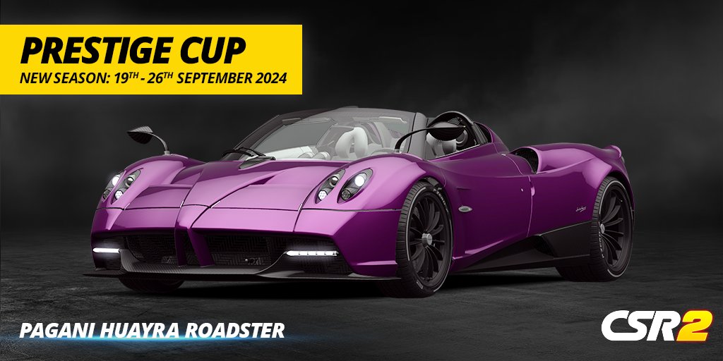 CSRRacing's tweet photo. Elegance in every curve—The Pagani Huayra Roadster is sculpted to perfection, combining beauty with unmatched performance.

Get ready for the Prestige Cup starting today!

Play #CSR2: https://t.co/s9Ydj9Cxp0

#PrestigeCup #CSRRacing #Pagani #PaganiHuayra #PaganiHuayraRoadster https://t.co/pJkSRHPkMj