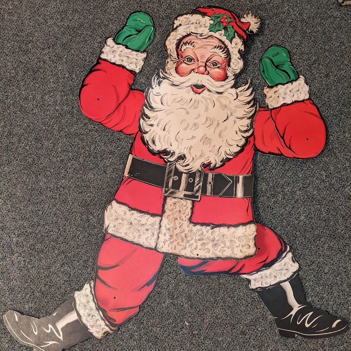 Boondockfinds's tweet photo. Beistle Co. Die Cut Santa Claus 44 inches tall articulated moving hands & feet https://t.co/2KLeMmXvTV via @Etsy #SantaClaus #Christmas #Beistle #homedecor #holidayseason #etsyvintage #midcentury https://t.co/toNprzcXny