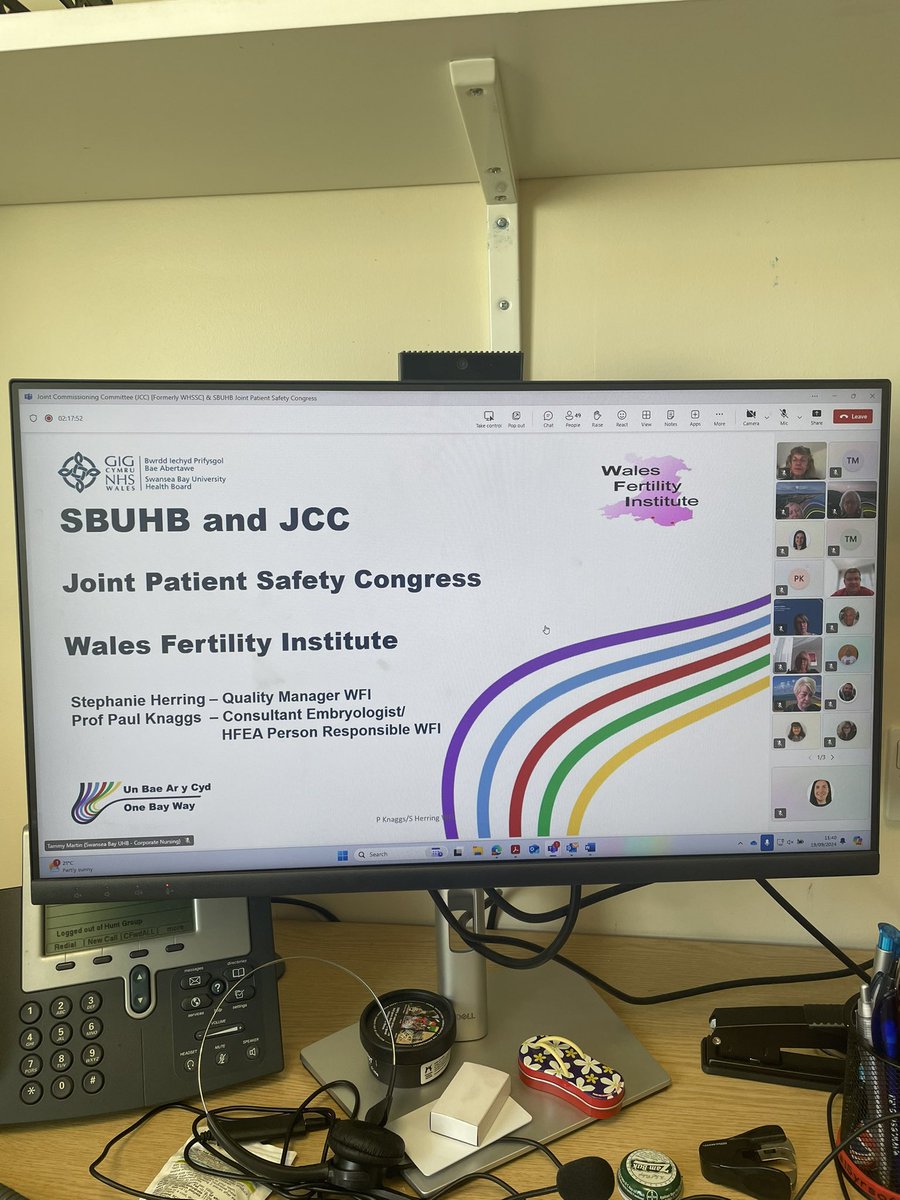 Proud to watch Paul and Steph from <a href="/WalesFertility/">WFI</a> presenting this morning at the joint patient safety congress from <a href="/SwanseabayNHS/">Swansea Bay NHS</a> and JCC all about our work in the unit! #patientsafety #fertility