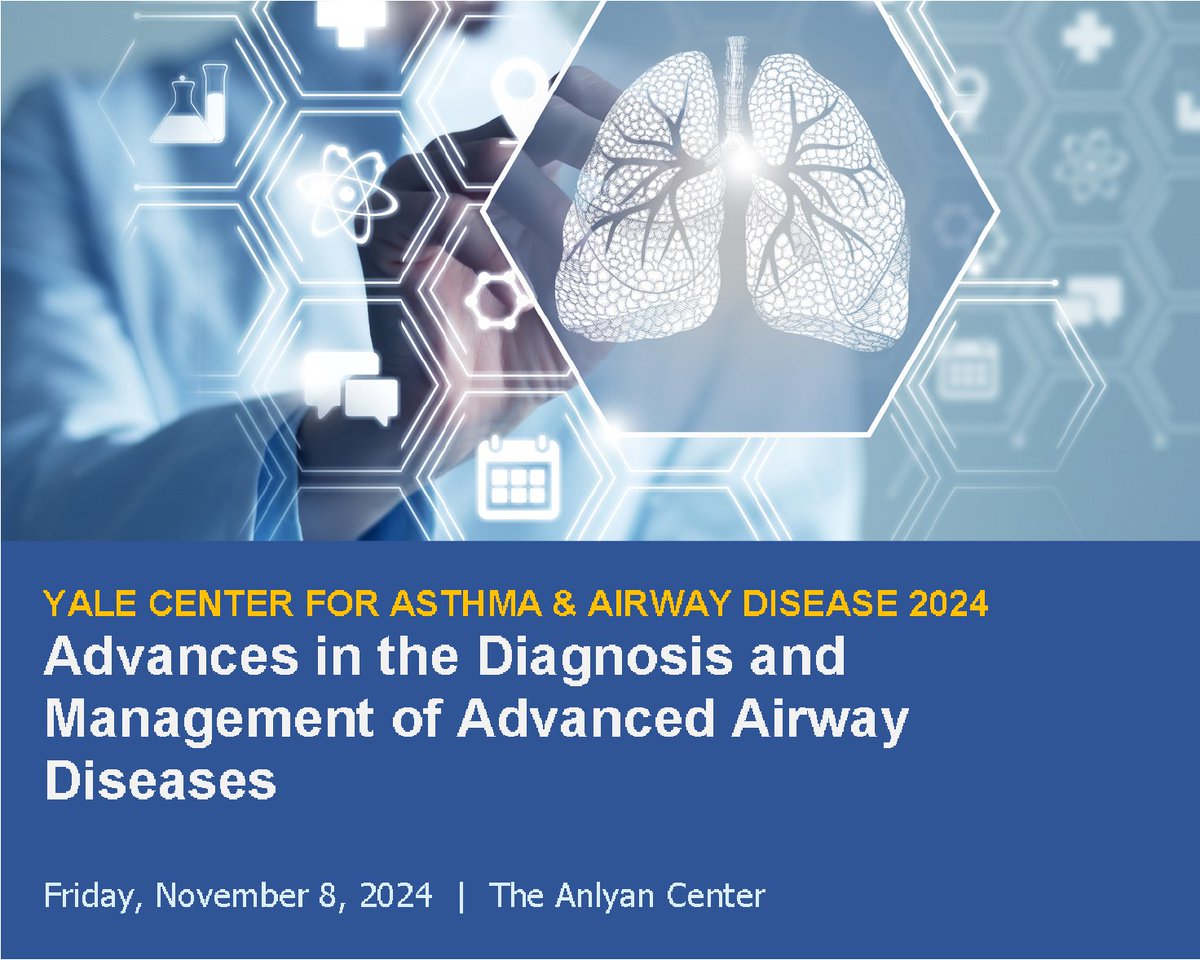 Registration is now open for the 2024 <a href="/YaleAsthma/">YCAAD</a> Advances in the Diagnosis and Management of Advanced Airway Diseases course on Friday, November 8! Learn more and register for free at the link below 👇🏻
yalepccsm.com/YCAAD2024