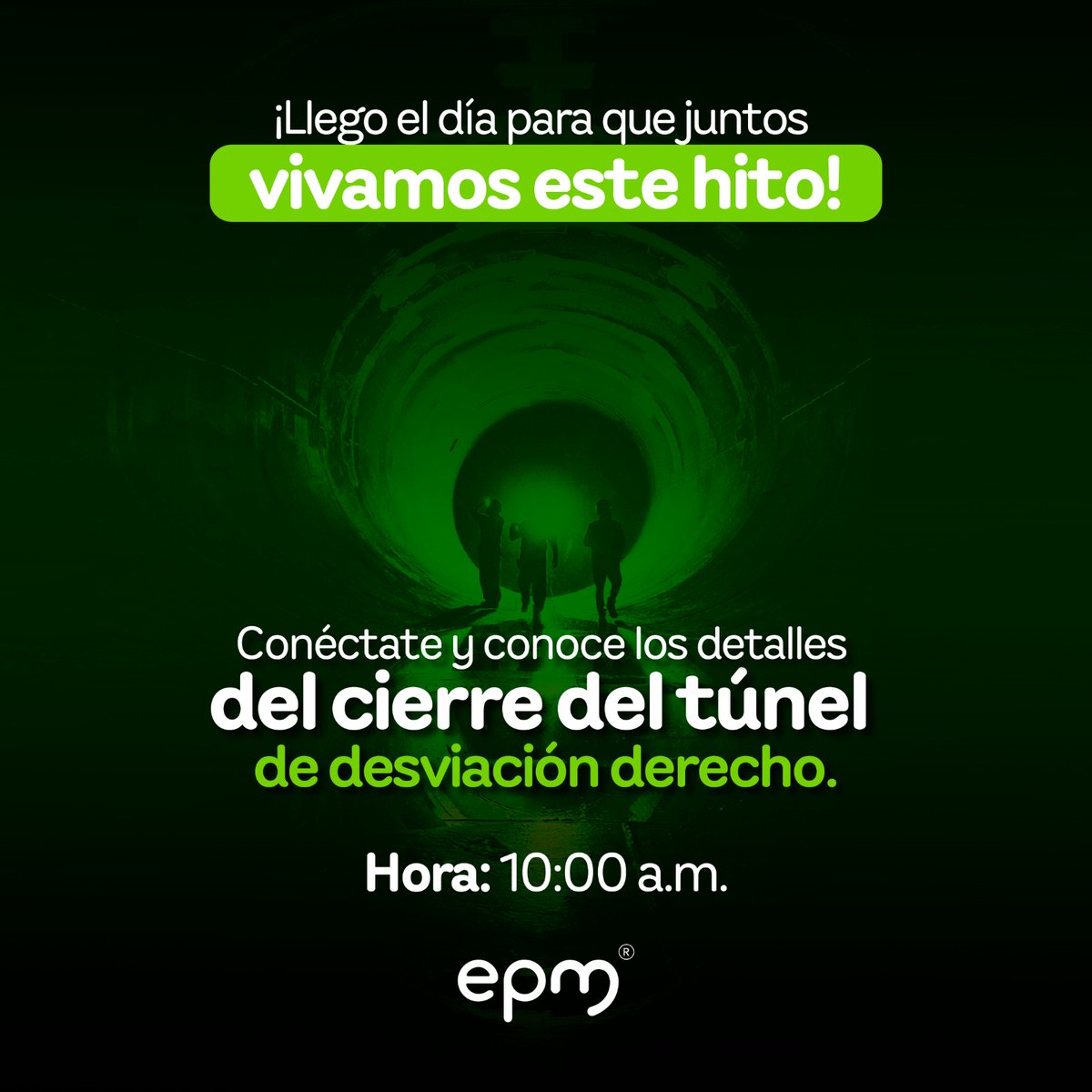 EPMestamosahi's tweet photo. Hoy 19 de septiembre a las 10:00 a.m., conéctate a nuestra transmisión en vivo desde #Hidroituango. Serás testigo de un importante hito para esta central, que ya genera energía para todos los colombianos. ¡Te esperamos!

https://t.co/EI0V90wzMM https://t.co/Ha63deN2a2