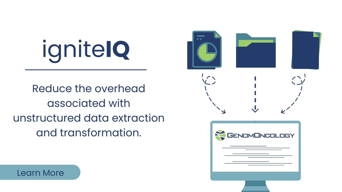 GenomOncology's tweet image. GenomOncology’s igniteIQ platform streamlines providing users with reliable and trustworthy insights, leveraging NLP and OCR technologies.

Learn more here: genomoncology.com/igniteiq

#igniteIQ #DataEnablement #NLP #OCR