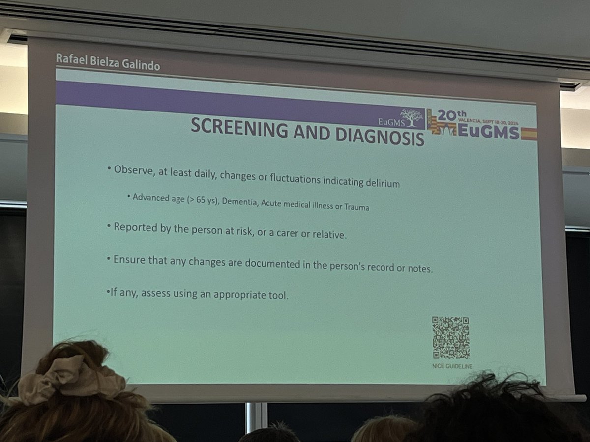 amkilgannon's tweet photo. #EUGMS Day 2 - Really interesting workshop on tackling behavioral changes in care: **Prevention is key - identify triggers early** Acute care - prioritise swift responses & tailored interventions #dementia #delirium @ideoshaughnessy @EuGMSSociety https://t.co/tBv66ACKRe