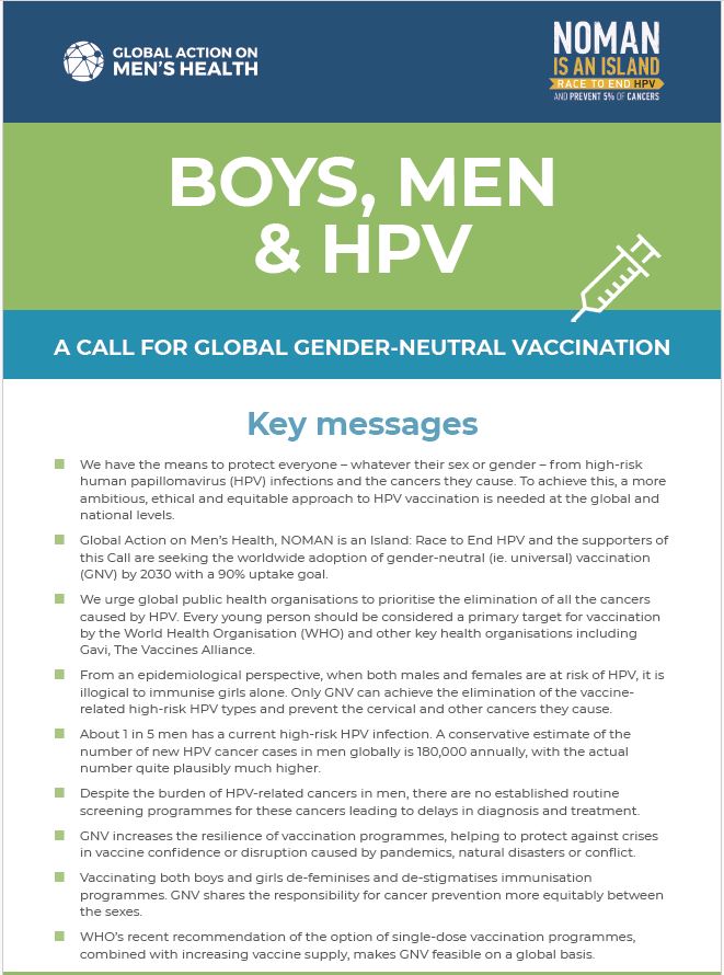 FIP (@fip_org) on Twitter photo FIP is proud to endorse “Boys, men and HPV: A Call for global gender-neutral vaccination”, a report from <a href="/Globalmenhealth/">Global Action on Men's Health</a> & @nomancampaign. We have the means to protect everyone against HPV. Read the report: endhpvglobal.org #endhpvglobal #HPV #Cancer FIP is proud to endorse “Boys, men and HPV: A Call for global gender-neutral vaccination”, a report from <a href="/Globalmenhealth/">Global Action on Men's Health</a> & @nomancampaign. We have the means to protect everyone against HPV. Read the report: endhpvglobal.org #endhpvglobal #HPV #Cancer