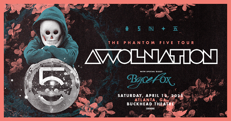 ☠️ PRESALE ALERT  ☠️ Use code "SETLIST" to unlock presale tickets to see AWOLNATION: The Phantom Five Tour with special guest Bryce Fox LIVE in Atlanta on Sat, Apr 12! Tickets go on sale Fri @ 10AM to the general public!

🎫  livemu.sc/4d5WXi8
