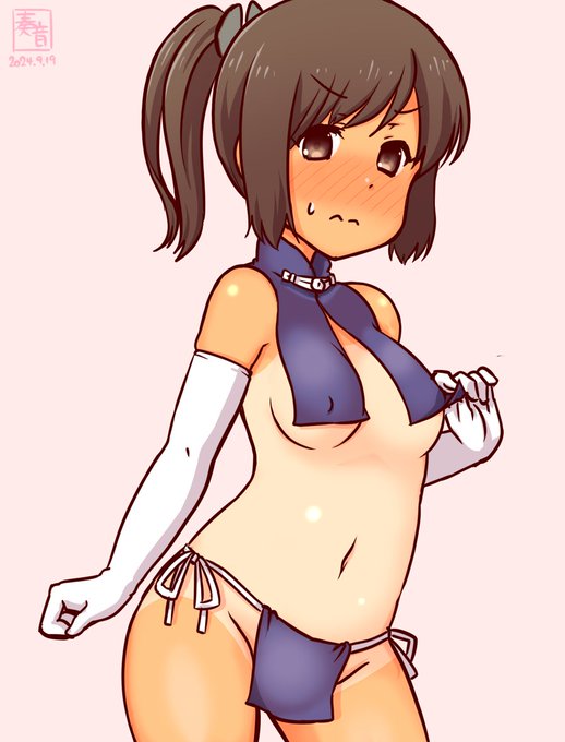 「この布の下…? そう、戦略的秘密兵器…秘密なんだからっ!」#艦これ版真剣お絵描き60分一本勝負_20240919#伊401 