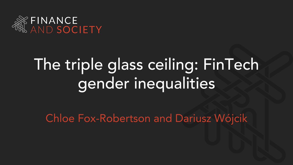 Cambridge Economics (@cambup_econ) on Twitter photo The next article from the latest <a href="/FinandSoc/">Finance and Society</a> issue sees Chloe Fox-Robertson and <a href="/geographydarek/">Dariusz Wojcik</a> explore the gender inequalities at the core of FinTech and the triple glass ceiling faced by women in the field: cup.org/4dW8VMG
#FinTech #OpenAccess The next article from the latest <a href="/FinandSoc/">Finance and Society</a> issue sees Chloe Fox-Robertson and <a href="/geographydarek/">Dariusz Wojcik</a> explore the gender inequalities at the core of FinTech and the triple glass ceiling faced by women in the field: cup.org/4dW8VMG
#FinTech #OpenAccess