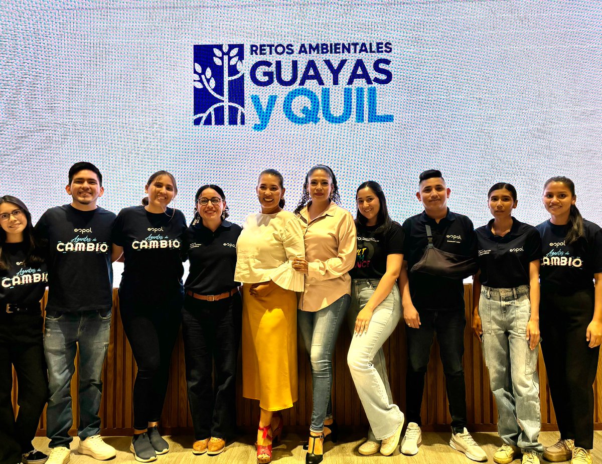 En el lanzamiento de los Retos Ambientales Guayas y Quil 2024 de <a href="/alcaldiagye/">Muy Ilustre Municipalidad de Guayaquil</a>, con estudiantes del Semillero de Planificación Turística, <a href="/NellyPullas/">Nelly Pullas</a> Concejal de Guayaquil y empresaria turística y  #KahidaRivera, del Comité de Turismo de El Morro. #agentesdecambio <a href="/FCSHEspol/">Espol-Facultad de Ciencias Sociales y Humanísticas</a>