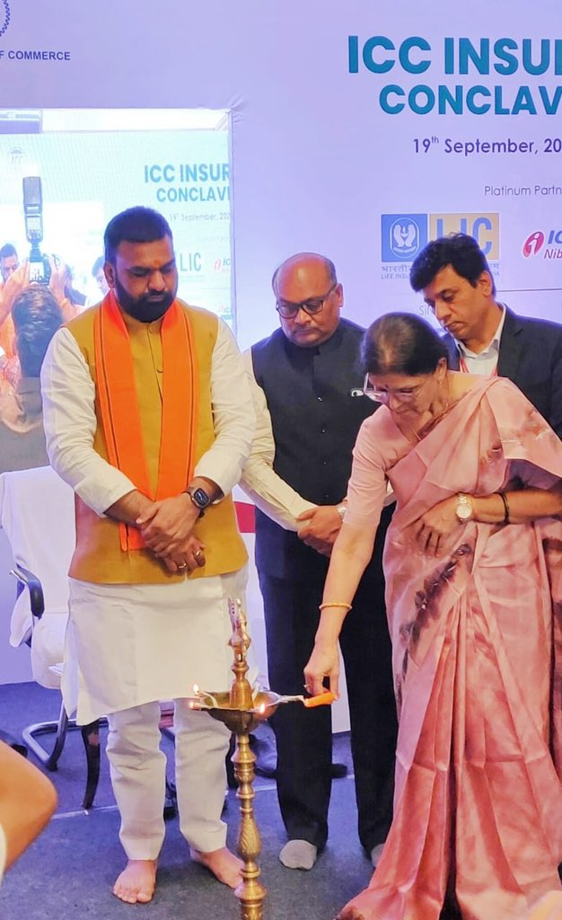 prabhatpat's tweet photo. Shri Samrat Choudhary Ji expressed the government’s commitment to improving insurance penetration at the block level at “ICC Insurance Conclave”; Patna. 
@IndustriesBihar @schaurasiabjp @FinMinIndia @NitishKumar @mishranitish @samrat4bjp https://t.co/OFp3NazLPL