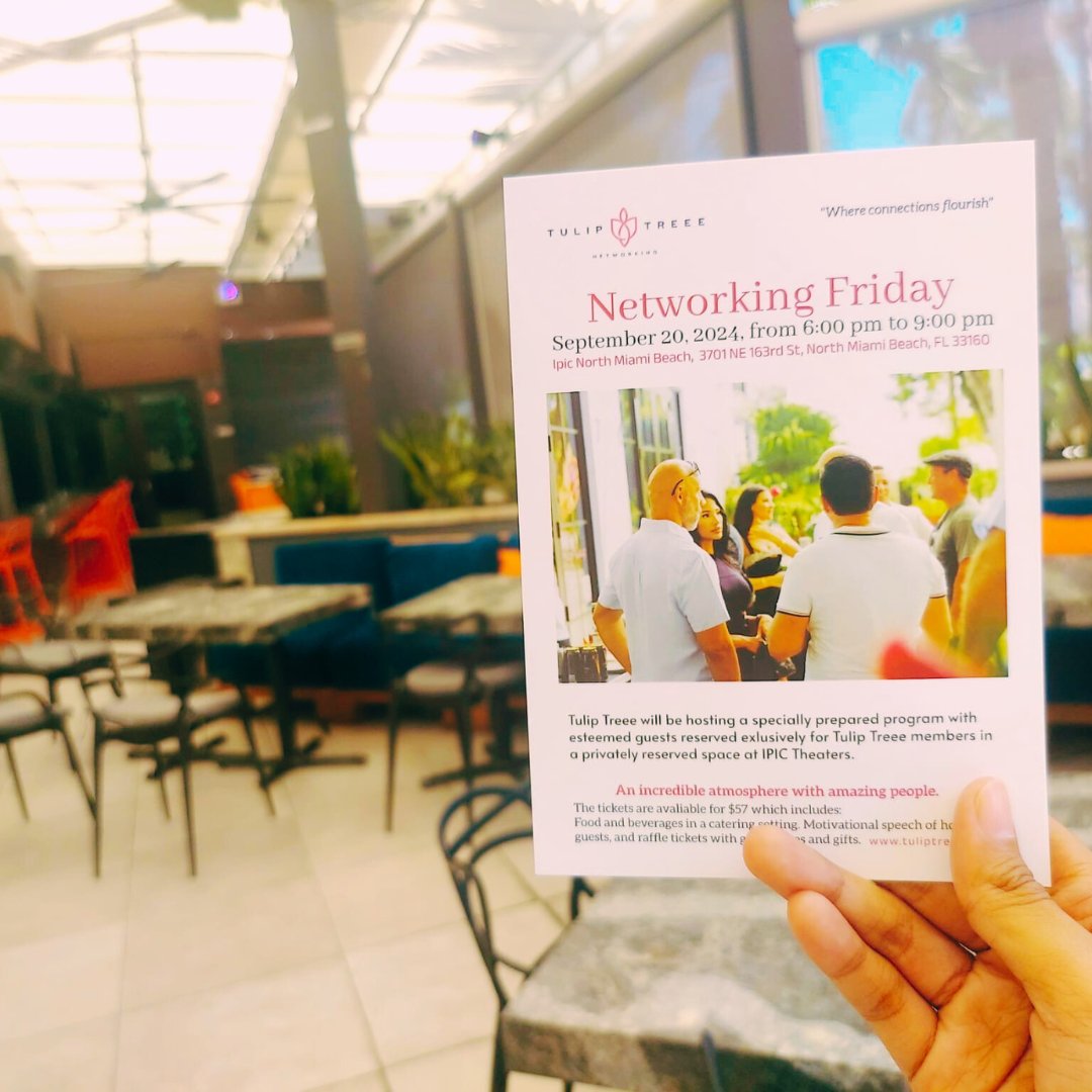 🚨 Tomorrow’s the Big Day!  

Get ready for an evening of connections, inspiration, and fun 🎉  

There’s still time to grab your ticket 🎟️  
🗓️ 9/20 (tomorrow!)  
📍 iPic Theatres, North Miami Beach  
Register now! before it’s too late! Link in bio: tuliptreee.com