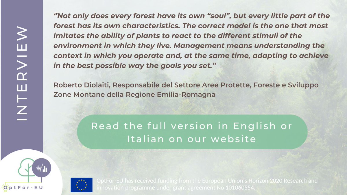 🎙️Interview with the #forest expert Roberto Diolaiti

🌳Learn how climate change is impacting forests in #EmiliaRomagna in Italy and the innovative strategies being implemented to protect them: optforeu.eu/are-forests-ke…

Available in 🇬🇧 and 🇮🇹