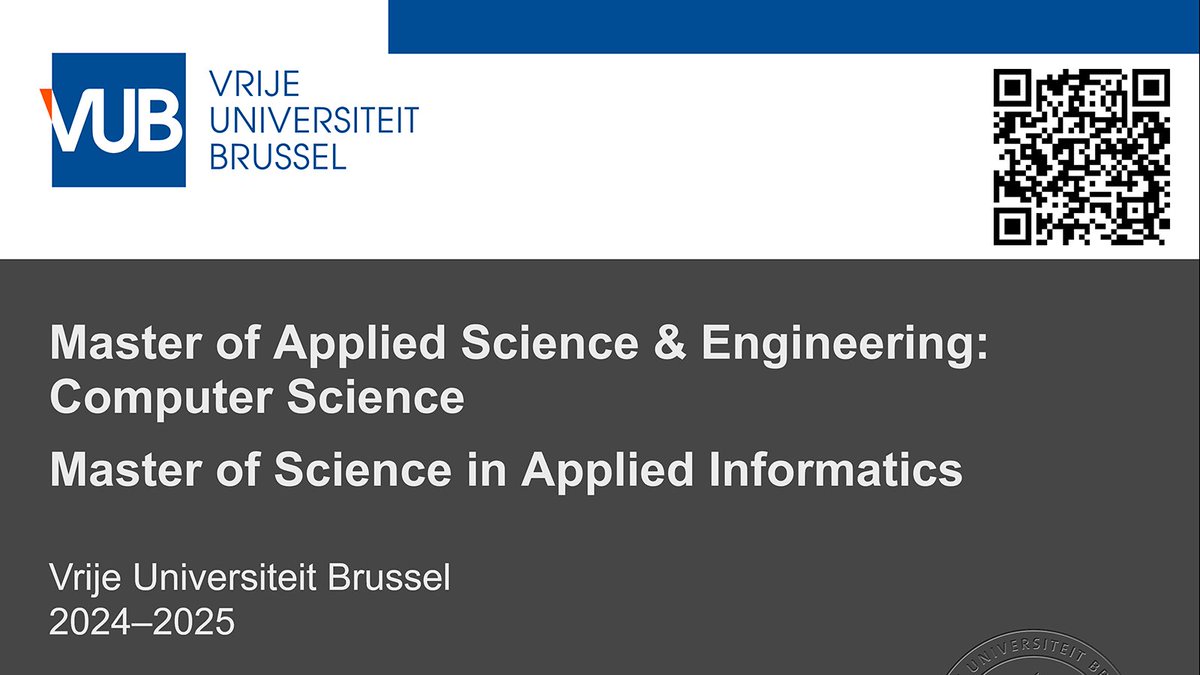beatsigner's tweet image. This morning, I had the pleasure of welcoming many new motivated students to our Master's programme. Of course we wish them all a great start at the #VUB and a lot of success during their studies!
speakerdeck.com/signer/master-…
@DINFVUB @VUBrussel #computerscience #CS #informatics