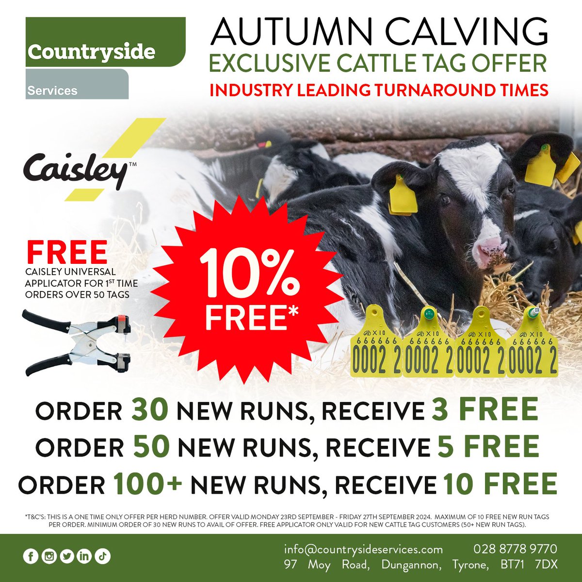 Countryside Services (@cslni) on Twitter photo ๐๐๐๐๐๐๐๐๐ ๐๐๐๐๐๐ ๐๐๐๐๐๐ ๐๐๐ ๐๐
๐
๐๐
๐๐% ๐
๐๐๐* on Cattle New Runs orders over 30:
- Order 30 New Runs, Receive 3 FREE
- Order 50 New Runs, Receive 5 FREE
- Order 100+ New Runs, Receive 10 FREE
T. 028 8778 9770
E. info@countrysideservices.com ๐๐๐๐๐๐๐๐๐ ๐๐๐๐๐๐ ๐๐๐๐๐๐ ๐๐๐ ๐๐
๐
๐๐
๐๐% ๐
๐๐๐* on Cattle New Runs orders over 30:
- Order 30 New Runs, Receive 3 FREE
- Order 50 New Runs, Receive 5 FREE
- Order 100+ New Runs, Receive 10 FREE
T. 028 8778 9770
E. info@countrysideservices.com