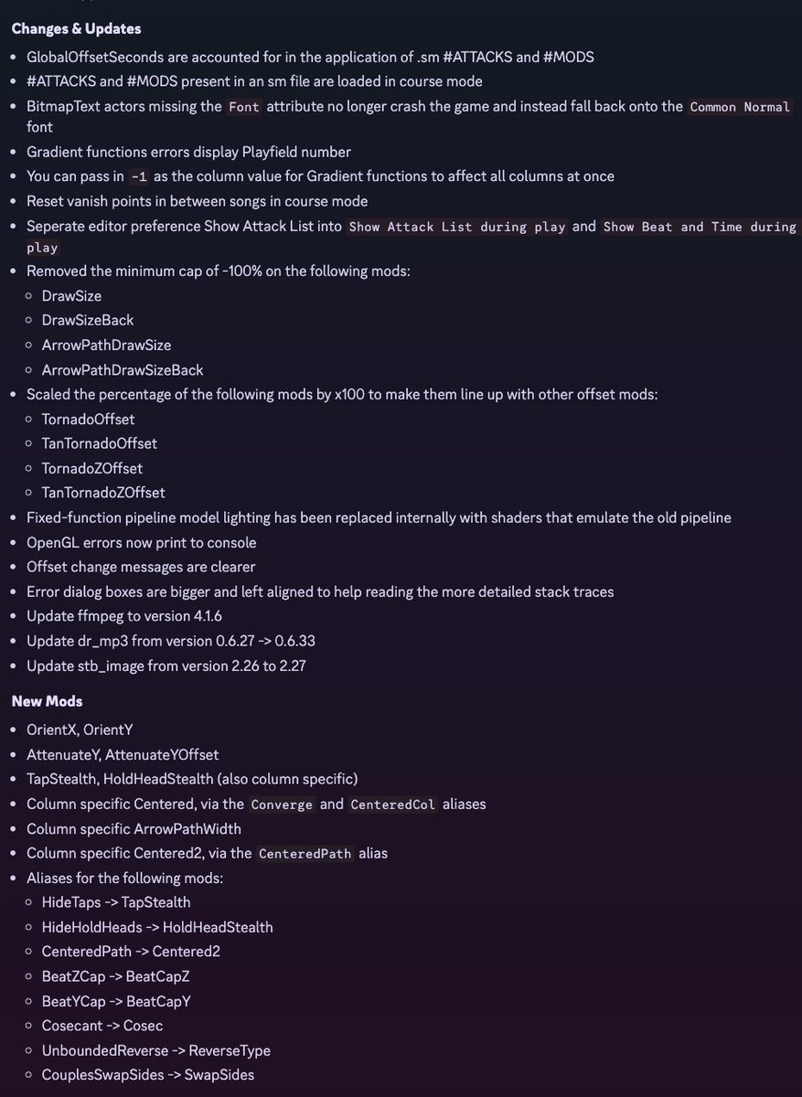 NotITG's tweet image. A new version of NotITG has been released, v4.9, and is absolutely packed with features, HUGE performance improvements, .obj file support, per-song NoteSkins, and a lot of QoL improvements and stability fixes!

As always, it is available to download on our Website ⬇️