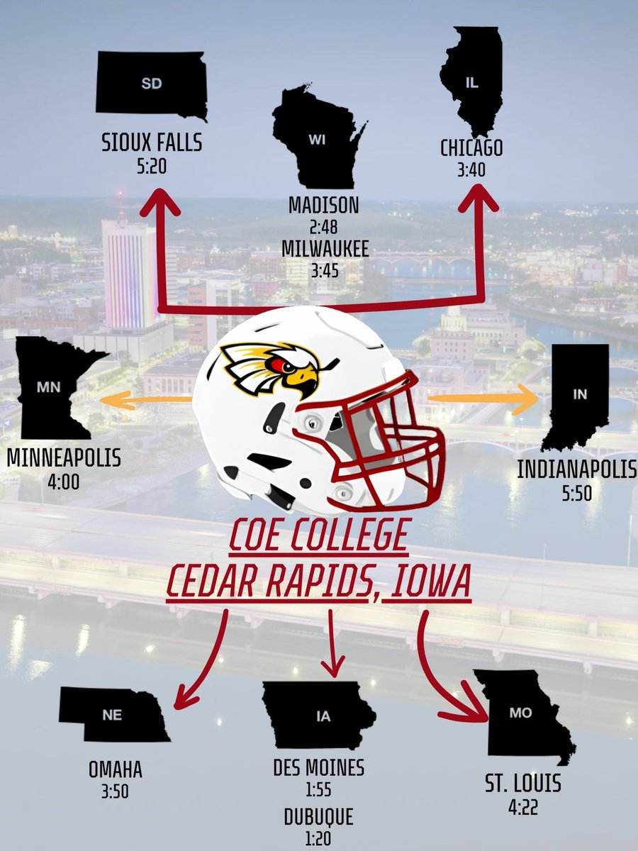 LOCATION! LOCATION! LOCATION!
Cedar Rapids Stats:
#1 Place to Live in Iowa ✅
Top 50 Place to Live in the US ✅
100% Internship Rate for Students✅
Airport 10 Minutes From Campus✅
#XPK2WIN #KohawkNation