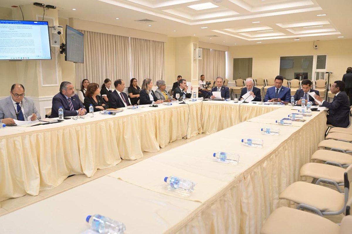 ⬆️ Por el <a href="/TSElectoral_RD/">TSERD</a> participaron: Ygnacio Pascual Camacho (<a href="/IgnacioPCamach1/">Ignacio P Camacho</a>), juez presidente y los jueces titulares, Hermenegilda Fondeur, Rosa Pérez de García (<a href="/Rosapdeg/">Rosa Perez</a>) y Pedro Yermenos (<a href="/PPYermenosF/">Pedro P. Yermenos Forastieri</a>).