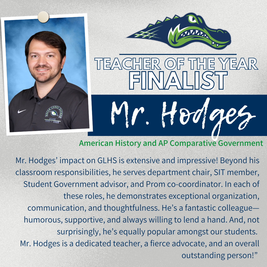 GreenLevelHigh's tweet photo. 🥁 Drumroll please… We’re thrilled to announce our three finalists for ‘24-25 GLHS Teacher of the Year: Ms. Delgado, Mr. Hodges, and Coach Sopko! 🎉

Our winner will be crowned at the Pep Rally on October 4th. Congratulations to all! 👑🐊 https://t.co/83PM2Tuv5G