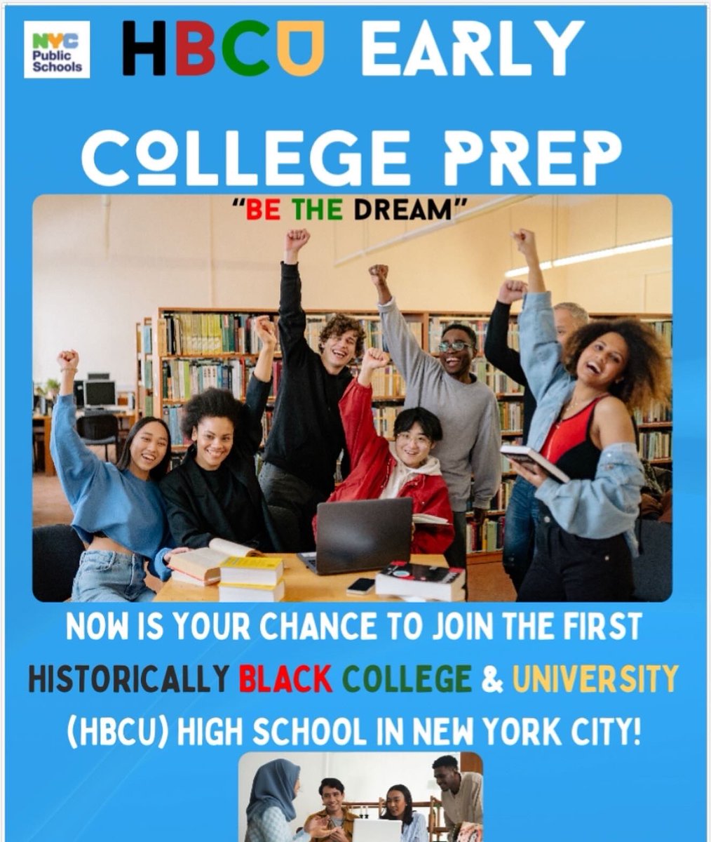 HbcuECP's tweet photo. Attention 8th Graders &amp; Families! 📢 Ready to Be the Dream? Applications open OCT 1 for the HBCU Early College Prep High School! Earn a free Associates Degree from an HBCU.
💥 Limited spots—apply now! 💥
#BeTheDream #HBCUEarlyCollegePrep #CollegeReady #FutureLeaders #ApplyNow https://t.co/tyCMen2sCe