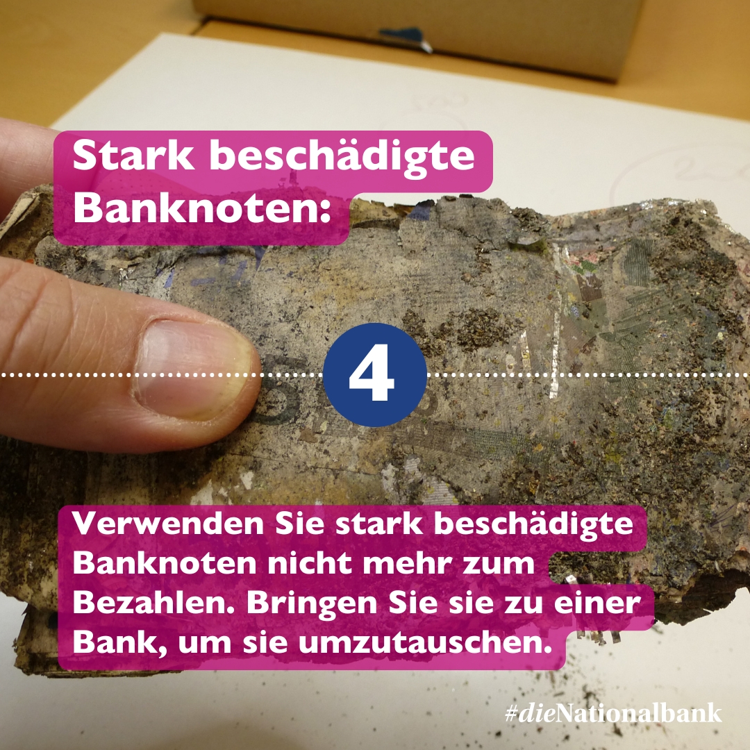 oenb's tweet photo. 📍#Servicetipp: Umgang mit nassen Banknoten:
👉 Zeitnah trocknen
👉 Schonend trocknen – Nicht zu heiß!
👉 Kein Ofen/Mikrowelle – Brandgefahr!
👉 Stark beschädigte Scheine zur Bank bringen
🔗https://t.co/upG7sT83zb
#OeNB #dieNationalbank #Banknoten https://t.co/Kh0mmIMqYd