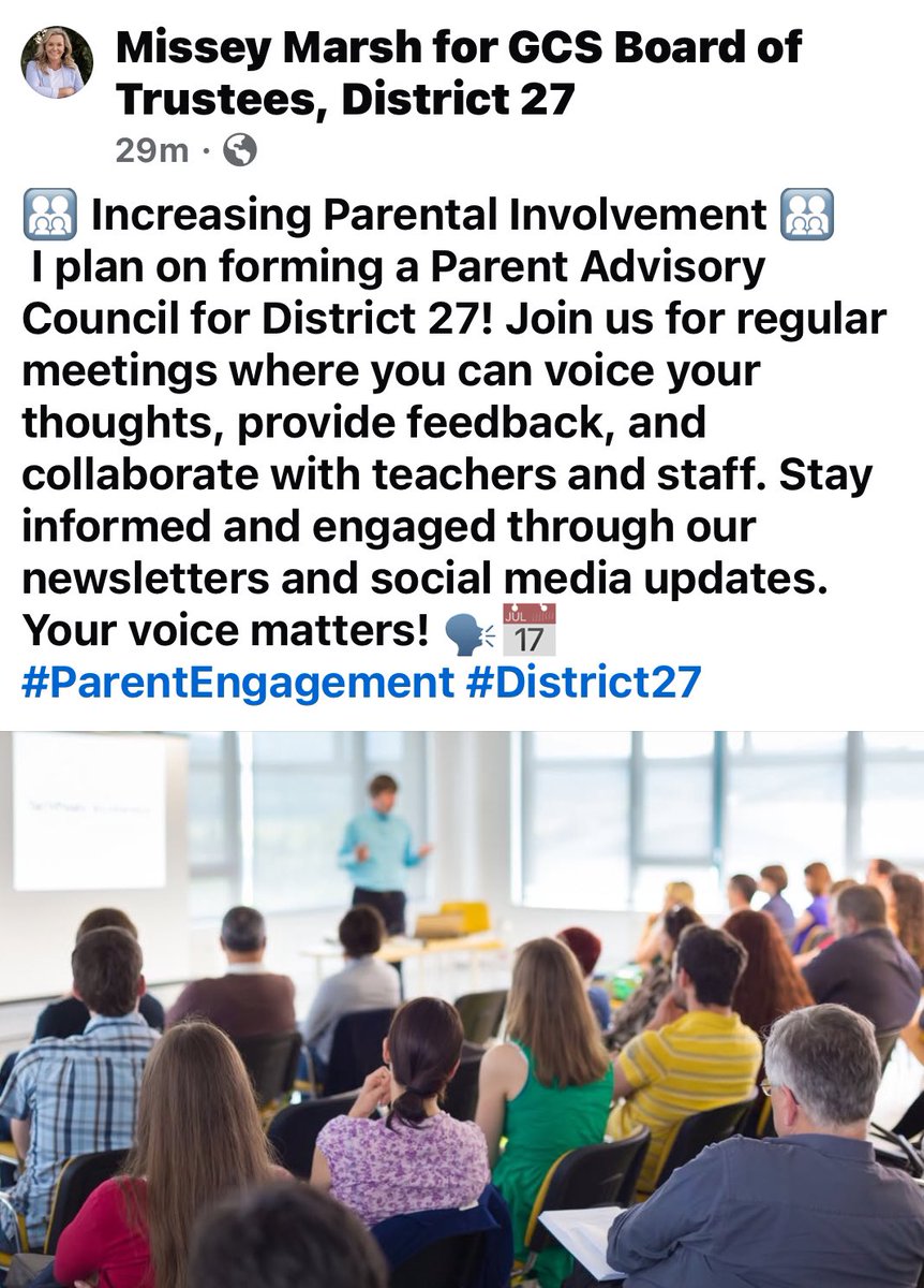 Missey is passionate about Parental Choice.  She will keep parents informed and involved while providing transparency and seeking parent input.  If you have questions on where she stands on an issue that’s important to you don’t hesitate to <a href="/Misseymarsh/">Missey Marsh</a>