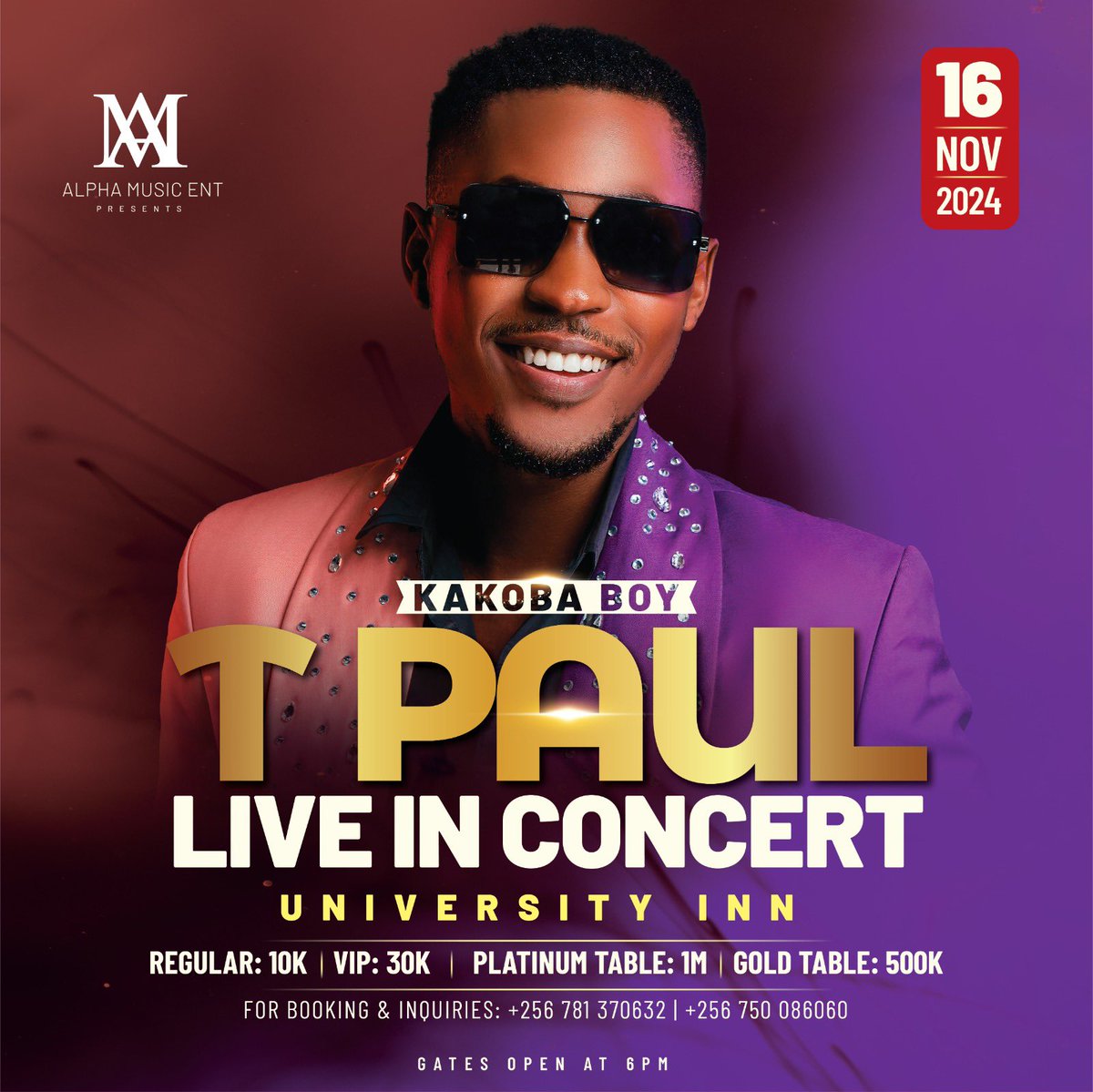 tpaul256's tweet photo. 📆 16th Nov 2024
📍University inn
#TpaulLiveInConcert
#KakobaBoy 

See y’all there🙏 https://t.co/89jHOy2g9k