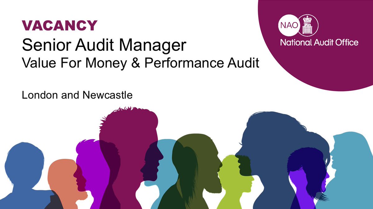 We’re looking for a Senior Audit Manager for our Value For Money/Performance Audit team. You should have experience in managing audit projects &amp; producing high-quality outputs.

Applications close on Sunday 6 October.

For more info and to apply: nao-careers.force.com/xcdrecruit__Si…