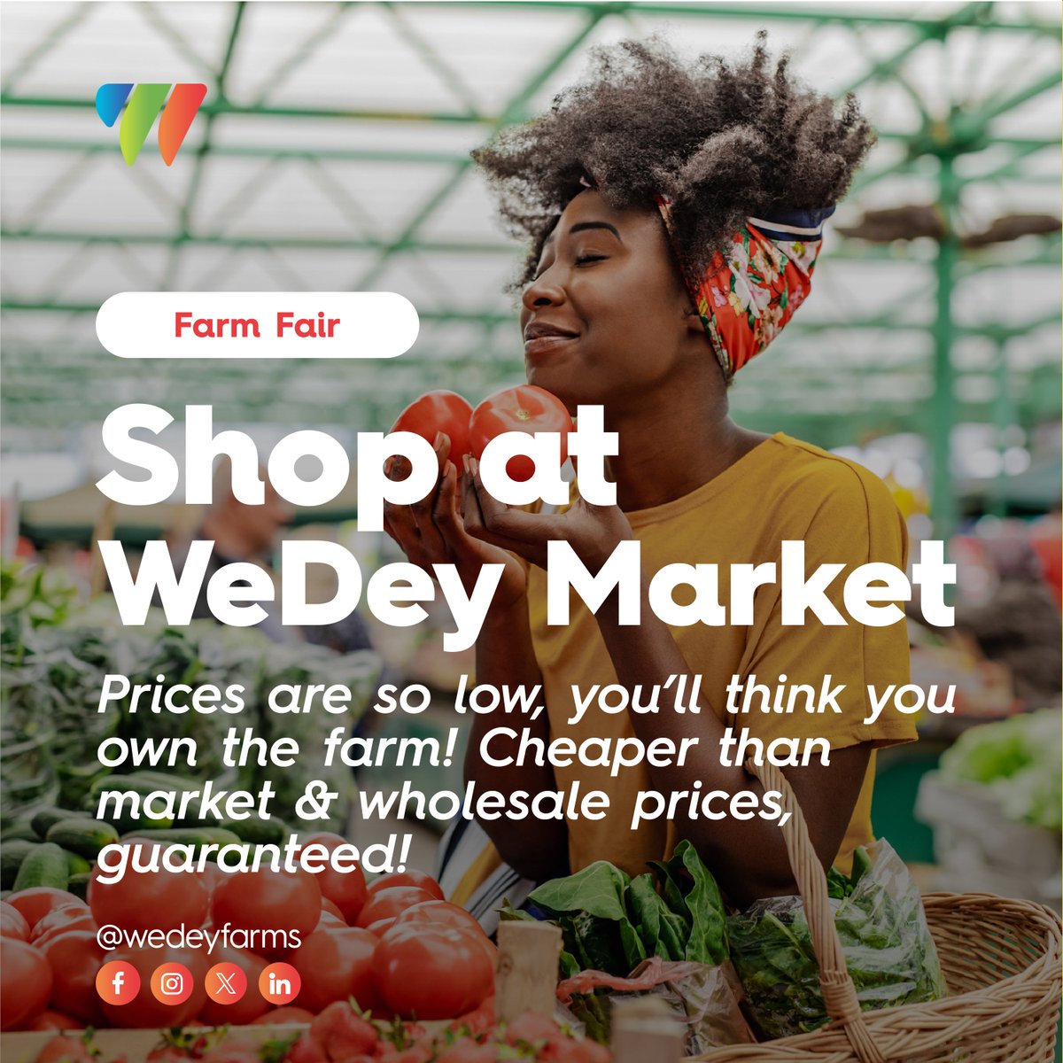 Wedeyfarms's tweet photo. Shop at WeDey Market
Prices are so low, you'll think you own the farm! Cheaper than market &amp; wholesale prices, guaranteed!

#WeDeyLaBawaleshie #FarmToTable #Fanofofoofo
#SupportLocal #Wedeywantmore #wedey4you
#YouCantMissThis #FreshProduce #FarmFair #freshfood #eatfresh #wedey4u https://t.co/xuJOteU7LE