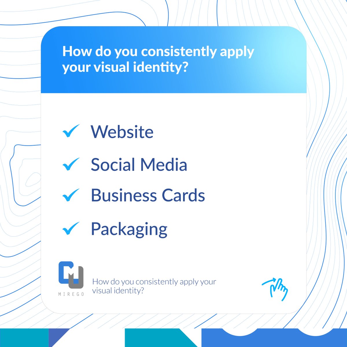 Mirego_Africa's tweet photo. Consistency across all touchpoints strengthens your brandโs presence.
How do you ensure your visual identity is applied uniformly everywhere?
Share your strategy! ๐โจ
#BrandApplication #VisualIdentity #Burundi #marketing #communication #Advertising #brand #OnlyResultsMatter https://t.co/Z0Xu4wrvEk