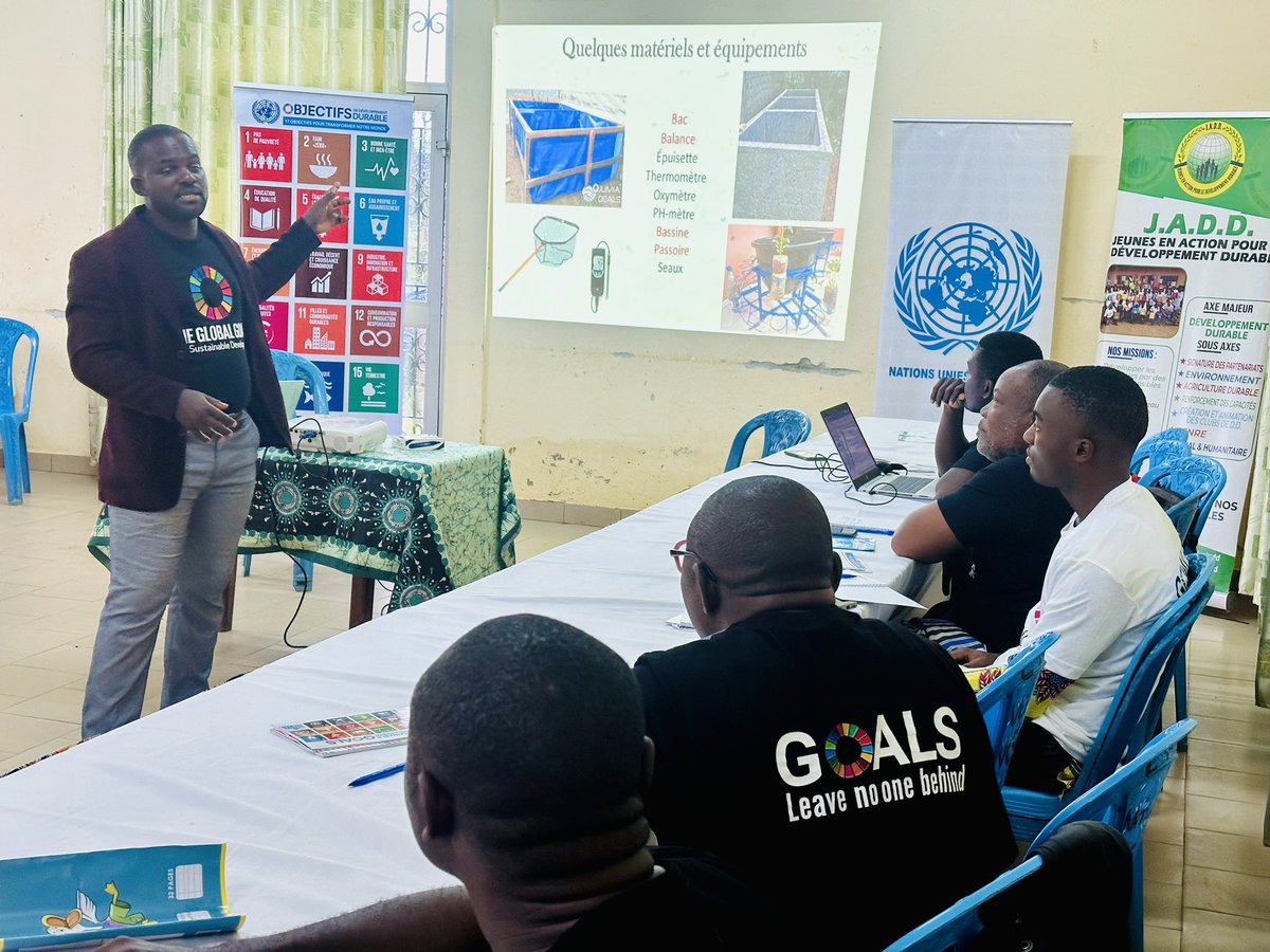 UN_Cameroon's tweet photo. #Act4SDGs
Sustainable Aquaculture in Action! Thanks to UN Cameroon in partnership with the Kribi II City Council & @lesjadd, over 35 participants were trained today, in innovative techniques for pisciculture to enhance productivity and sustainability. ๐ #FoodSecurity #SDG14 https://t.co/Ocrgb3FHW7