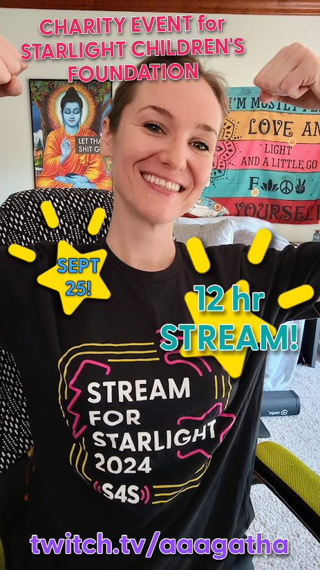 🚨In LESS THAN A WEEK!!!🚨

I'll be fundraising for <a href="/StarlightUS/">starlightUS</a> Children's Foundation for MY FIRST EVER 12 HOUR STREAM✨

⭐️⭐️⭐️SEPTEMBER 25, 2024!!⭐️⭐️⭐️

Come support sick kids who deserve to have a childhood, whether they're in hospital or not ❤️
Can't wait to see you there!