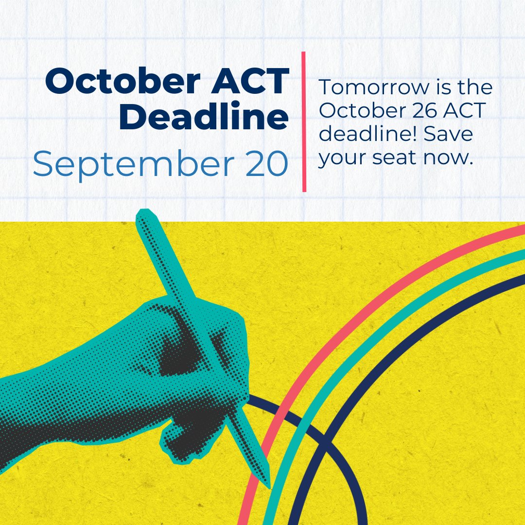 Tomorrow is the October 26 ACT deadline! Save your seat now: bit.ly/4ehcHjk