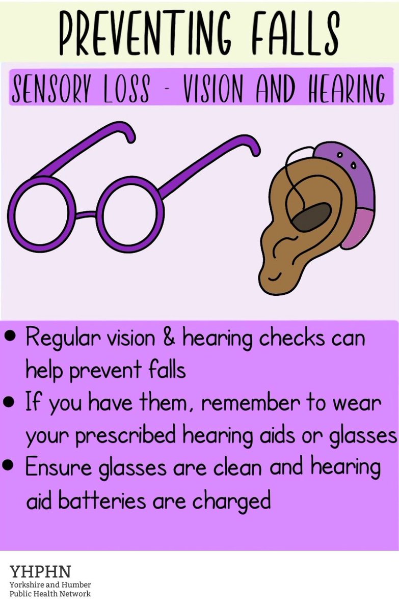 Regular vision and hearing checks can help prevent falls. If you have them, remember to wear your prescribed hearing aids or glasses. Ensure glasses are clean and hearing aid batteries are charged.

#YHFalls #fallsawarenessweek #thinkfalls