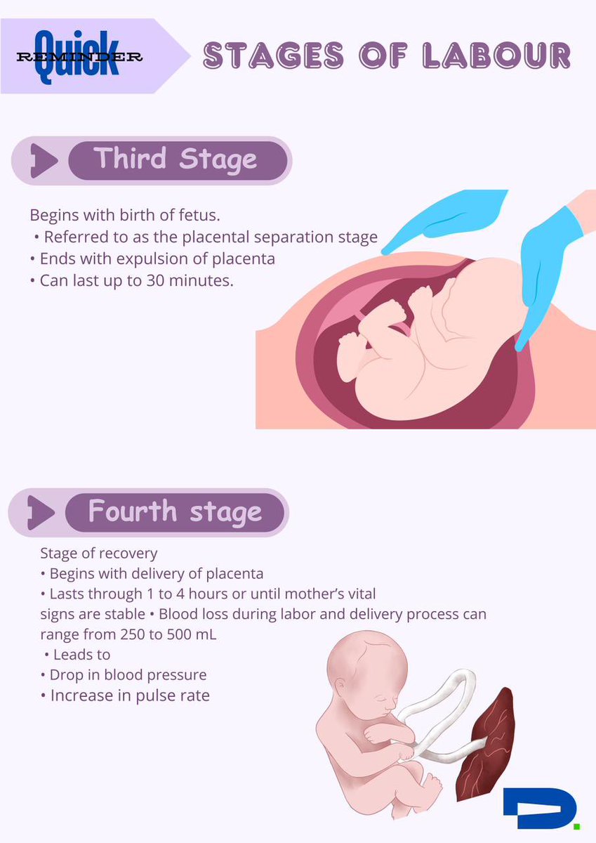 DoclabsN's tweet image. The 4 Stages of labor 🤰🏻👶🏻