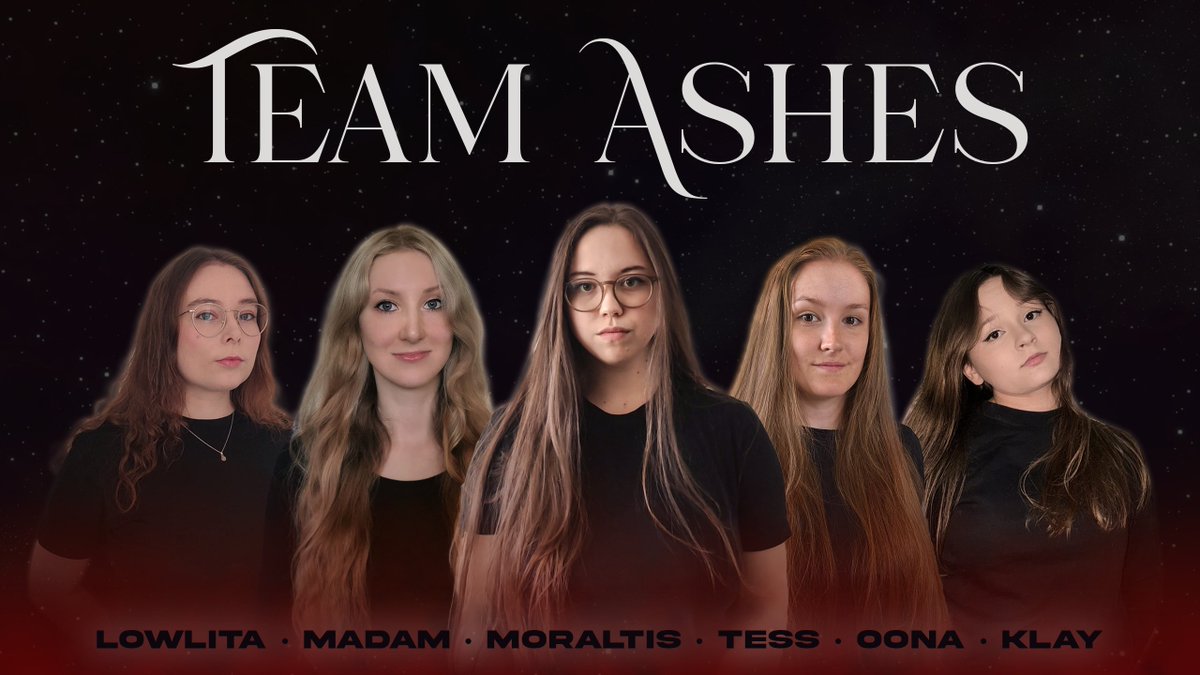 Excited to finally announce the new Ashes lineup!

🇩🇪 <a href="/LowlitaCS/">Lowlita ✨</a>
🇱🇹 <a href="/MadamCS2/">ELITE Madam</a>
🇧🇪 <a href="/Moraltis/">ELITE Moraltis</a>
🇸🇪 <a href="/Cs2Tess/">ELITE tess</a>
🇫🇮 <a href="/oonacs/">oona</a>

🇬🇧 <a href="/Klayjamin/">Klay</a> (C)

With K10 closing down, we're looking for a new organisation to call home, please reach out to  @klayjamin with any inquiries.

RTs appreciated ♻️