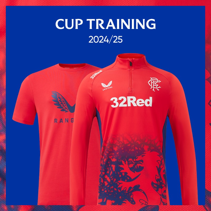 RangersFC's tweet photo. 🆕 The Rangers 2024/25 Cup Training Collection.

💙 Where heritage meets innovation.

Available in-store and online now 👇